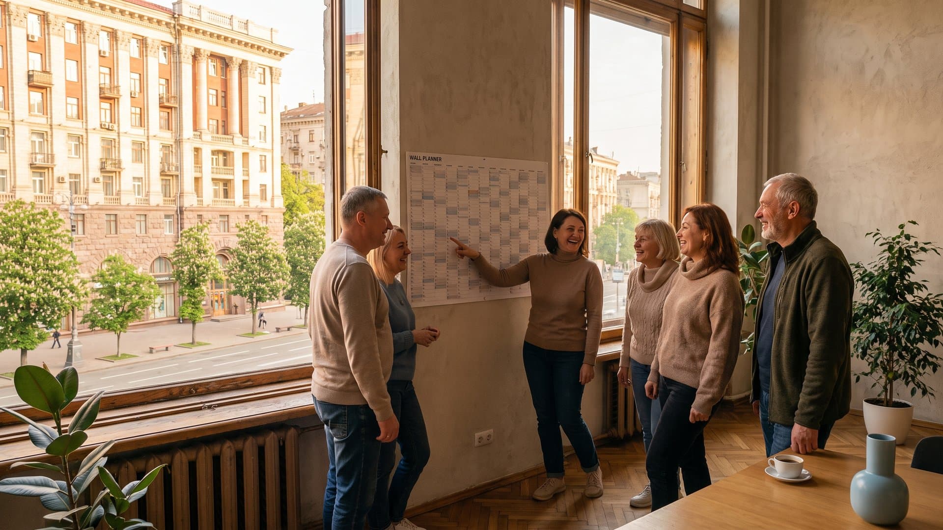 Команда мережі стоматологій у світлій переговорній